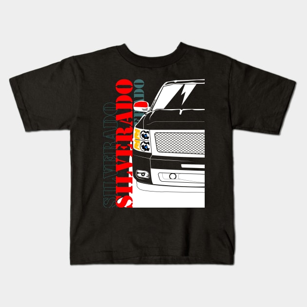 Chevrolet Chevy Silverado 2010 Kids T-Shirt by gaplexio